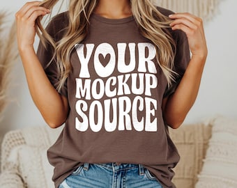 Espresso Comfort Colors 1717 Mockup Espresso T-shirt Mockup Espresso Comfort Colors 1717 Model Mockup Comfort Colors Espresso 1717
