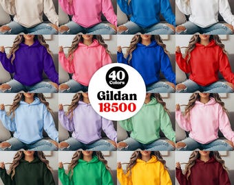 Gildan 18500 Hoodie Mockup Bundle, 42 Farben (Digitaler Download)