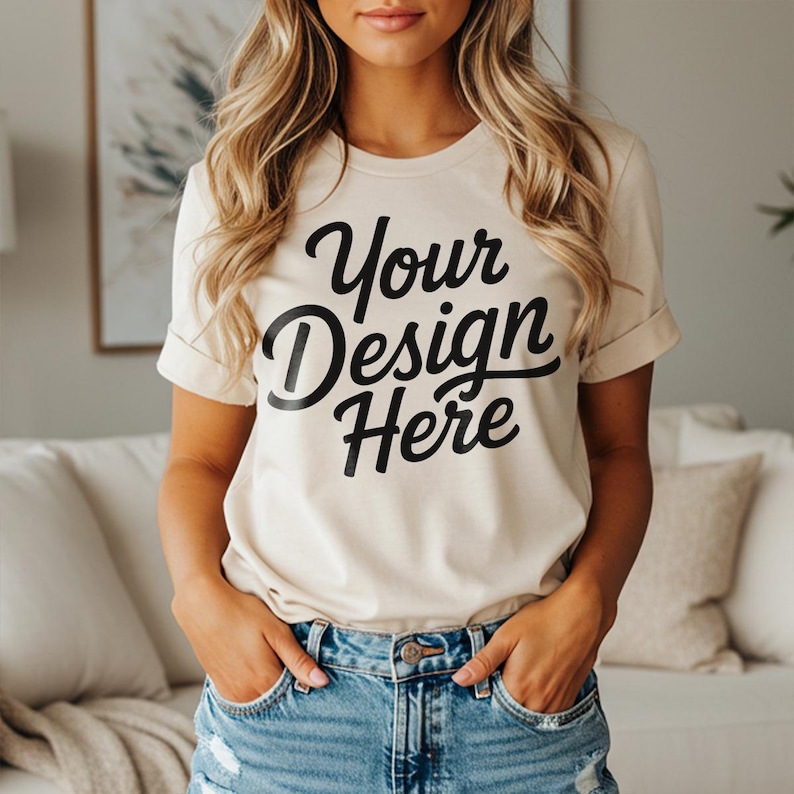 Bella Canvas 3001 Mockup Bundle, 50 Farben (Digitaler Download) Bild 7