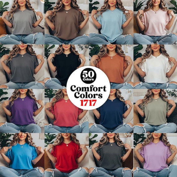 Comfort Colors 1717 T-Shirt Mockup Bundle: 50+ Boho Colors (Digital Download)