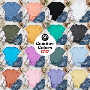 50x Comfort Colors 1717 Flatlay T-shirt Mockup Bundle C1717 Flatlay Mockup Bundle Folded Tee Mockup Garment dyed Unisex t-shirt Mockup