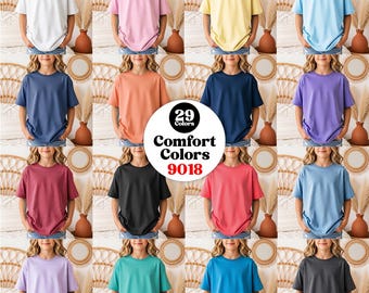 Comfort Colors 9018 Youth Tee Mockup Bundle, CC 9018 Kid T-shirt Mock-up Bundle, 9018 Girl Model T-Shirt Boho Mock up