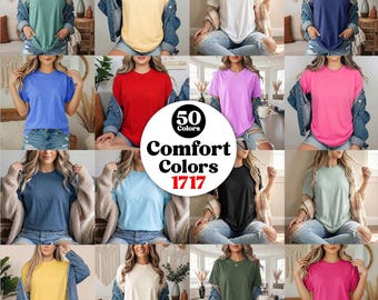 Maqueta de camiseta Comfort Colors 1717, estilo bohemio neutro (descarga digital)