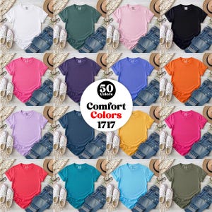 30X Comfort Colors C1717 Tshirt Flat Lay Mockup Bundle, CC 1717 T-Shirt Unfolded Mock-up Bundle, Simple Minimal Basic Background