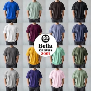 Bella Canvas 3001 Men's T-Shirt Mockups, 56 Colors, Lifestyle Bundle (Digital Download)