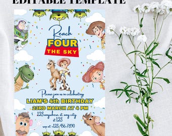 Editable Toy Story 4th Birthday Invitation (Digital Download)
