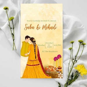 Editable Mehndi E-vite Template: Colorful Henna Party Invitation (Digital Download)