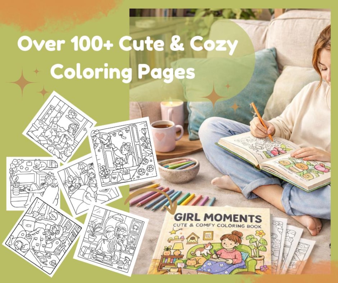 Cute Girl Coloring Book Printable PDF | Cozy and Comfy Coloring Pages ...