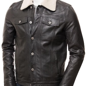 cuir de mouton, veste en cuir noir, veste en cuir pour hommes, vestes grande taille