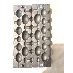 Olive Sinker Mold 13 Cavities 3g 5g 7g 10g 20g 30g 40g 50g 60g 70g 80g 90g 100g,aluminum fishing bean sinker lead molds,sinker molds