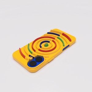 iPhone 16+ Handyhülle mit Wellenmuster auf Rückseite 3D-Datei, fertig zum Drucken
