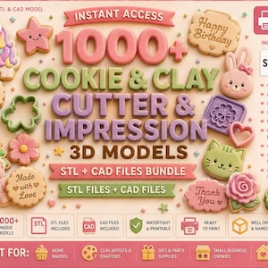 1000+ Cookie and clay Cutter & Impression 3D Models | STL Files | fall collection
