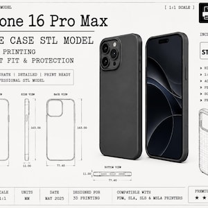 Iphone 16 pro max phone case STL for 3d printing