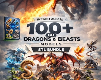 100+ GB Drachen und Tiermodelle STL Bundle | Bereit für den 3D-Druck