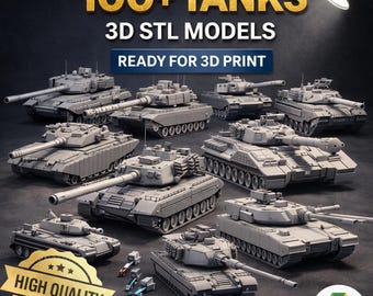 100+ WWII Tank STL Bundle | 3D Models for 3D Printing war gaming