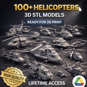 Ponad 100 modeli helikopterów 3D w formacie STL | Pojazdy wojskowe z II wojny światowej (do pobrania w wersji cyfrowej)