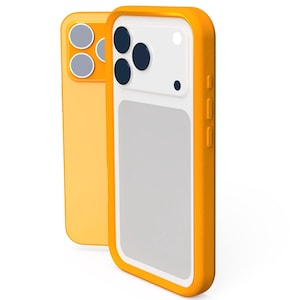 iPhone 17 Series Frame Bumper Hülle 5 mm 3D gedrucktes TPU Material exzentrisch orange Hartschale