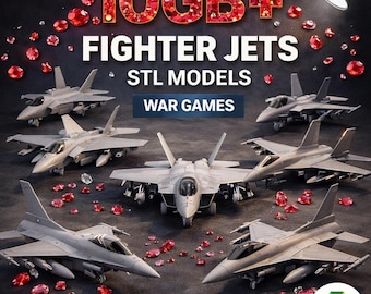 10GB+ Fighter Jets STL Bundle | Ready for 3D Printing | Military Aircraft Collection