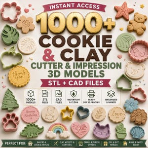 1000+ Cookie and clay Cutter & Impression 3D Models | STL + CAD Files