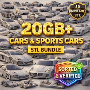Paquete de más de 20 GB de archivos STL de coches / Archivos 1:100 / Colección de modelos 3D de carrocería