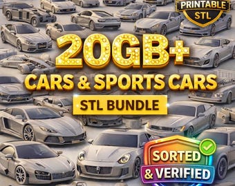 20GB+ Cars STL Bundle | 1:100 Files | Body 3D Models Collection