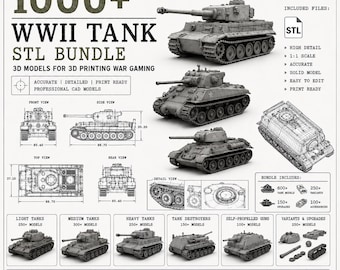 1000+ WWII Panzer STL Bündel | 3D Modelle für 3D Druck Kriegsspiele