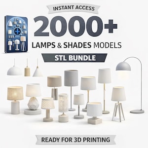 2000+ Lampen und Vasen Pflanzgefäße 3D Bundle | STL + solide Dateien | High-Detail 3D Models Collection