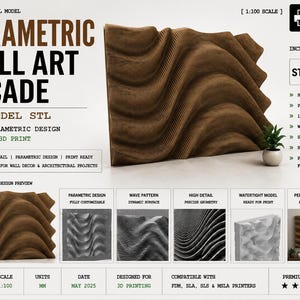 Parametric Wall Art Facade STL | Modern Architectural 3D Panel | Decorative Wall Decor | Ready for 3D Printing