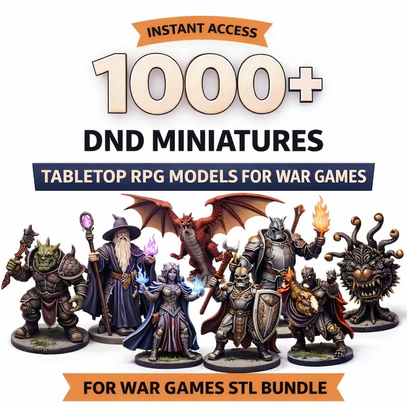 100+ Dnd Miniatures STL Sculpts Bundle | Tabletop RPG Models Resin ...