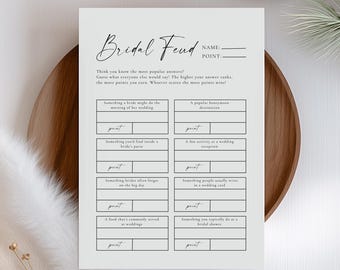 Bridal Shower Family Feud Game: Fun Wedding Activity (Instant Download, Printable)
