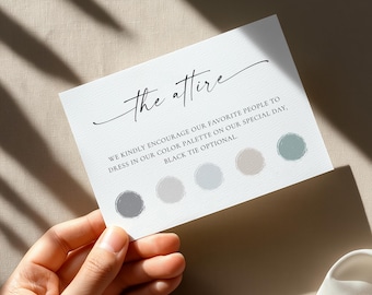 Wedding Attire Card: Modern Minimalist Dress Code (Editable Canva Template)