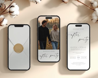 Faire-part pour toujours une fête : réception de mariage, faire-part de mariage, faire-part de mariage, invitation (modèle canva à télécharger)