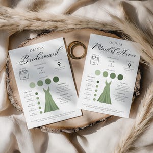 Bridesmaid Info Card, Bridesmaid Proposal, Bridal Party Info, Canva Template, Maid Of Honor Card, Wedding Info Card, Bridal Information