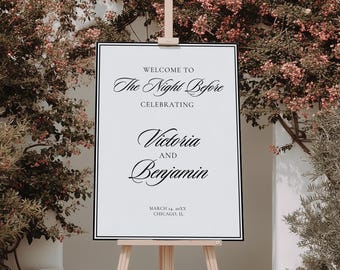 Rehearsal Dinner Welcome Sign: Old Money, The Night Before Wedding (Printable, Instant Download)