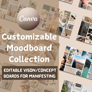 Canva Moodboard Bundle, Vision Board Templates, Mood Board Kit, Editable Moodboard Collection, Interior Design Template, Vision Board Ideas