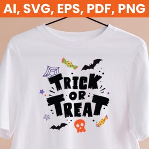 Trick or Treat SVG: Spooky Halloween Shirt Design (Digital Download