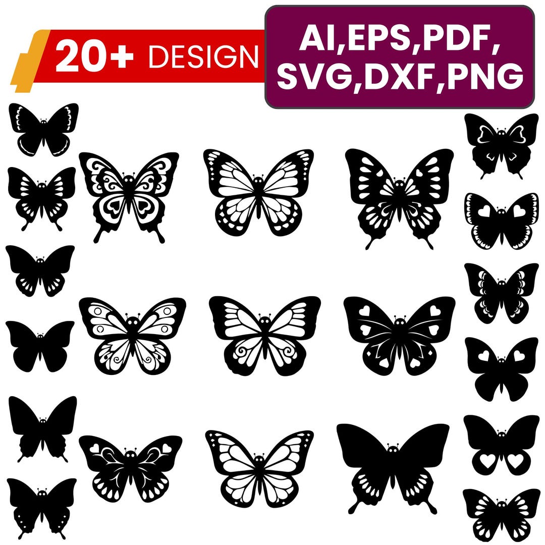 Butterfly SVG Bundle, Butterfly Stencil, Monogram Butterfly Vector ...