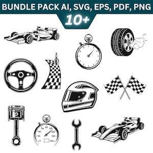 F1 Racing Patch Svg Formula 1 SVG Bundle: Racing Car Clipart (digital Download) - Etsy