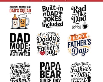 Father&#39;s Day SVG Bundle: Dad, Papa, Grandpa - Cricut Cut Files (Digital Download)