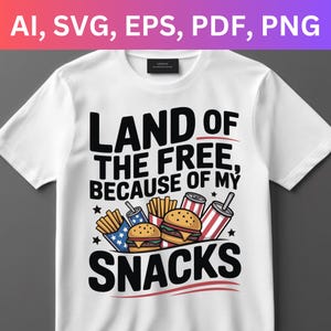 Land Of The Free SVG: Patriotic 4th of July Design (Digital Download