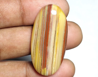 Natural Lace Agate Oval Cabochons, Polished Gemstone for Jewelry Making [39X19X7 MM)