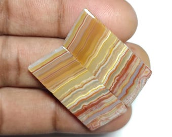Natural Lace Agate Earrings  Cabochons, Polished Gemstone for Jewelry Making (33X14X4 MM)