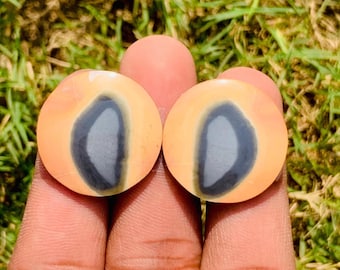 Natural Maligano Jasper Pair Cabochon For Earring Making Jewellery