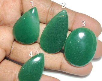 Natural Green Z Gemstone Cabochons, Polished Healing Crystal, Jewelry Making Stone