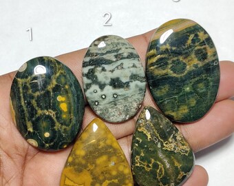 Natural Ocean Jasper Stone: Orbicular Reiki Healing Crystal For Making Jewellery