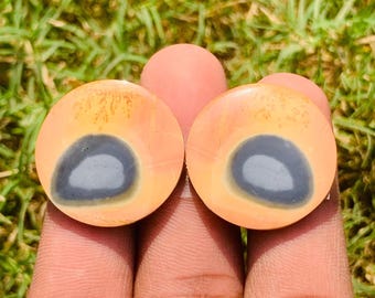 Natural Maligano Jasper Pair Cabochon For Earring Making Jewellery