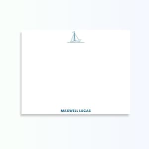 Papeterie bébé garçon - Cadeau bébé personnalisé - Cartes de correspondance personnalisées - Papeterie bateau