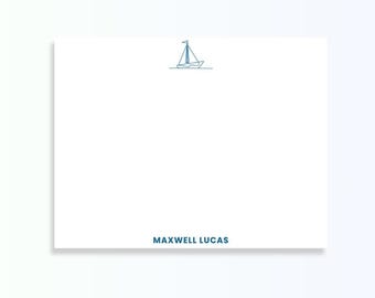 Baby boy Stationery – Personalized Baby Gift -  Custom Notecards - Boat Stationery