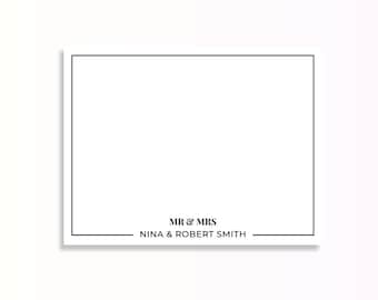 Simple Traditional Personalized Couples Stationery –  Custom Notecards