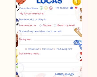 Sporty Camp Stationery - Kids Fill-In Personalized Camp Stationery –  Custom Kids Camp Stationery